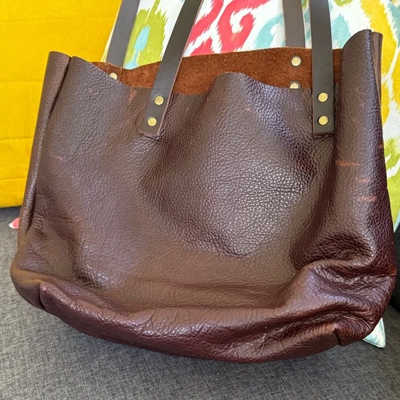 Portland Leather COLD BREW Brown Tote Bag USED - Picture 6 of 9